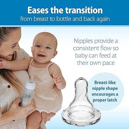 Wide Neck Baby Bottle Anti-Colic Feeding Bottle PPSU or Glass Baby Bottle with Soft Silicone Nipple Leak-Proof Infant Feeding Bottle for Newborns